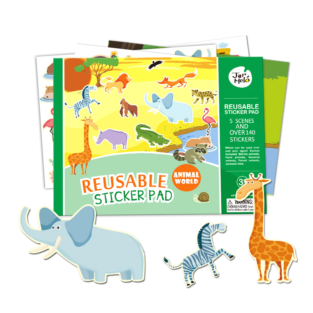 REUSABLE STICKER PAD SET – ANIMAL WORLD