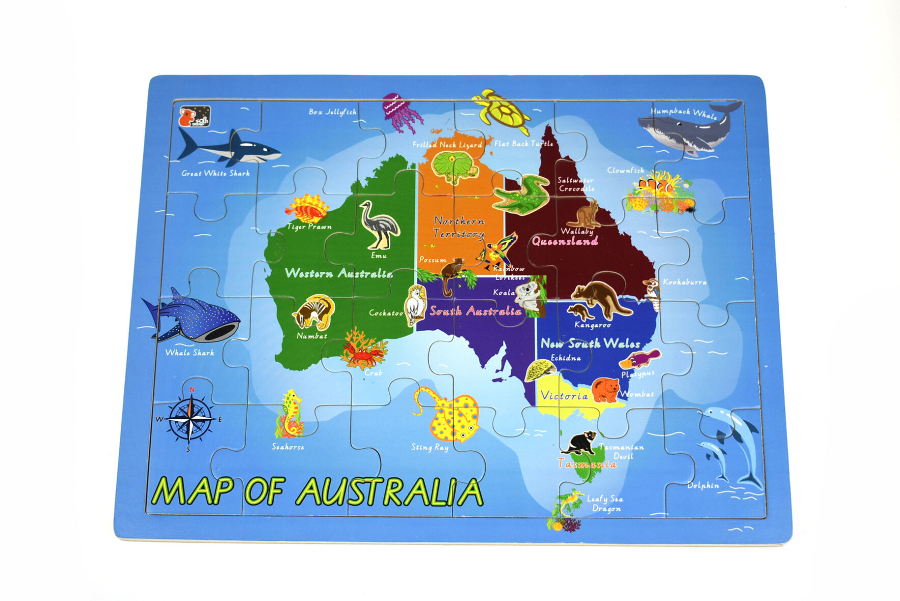 2 IN 1 AUSTRALIAN MAP JIGSAW PUZZLE 24PCS
